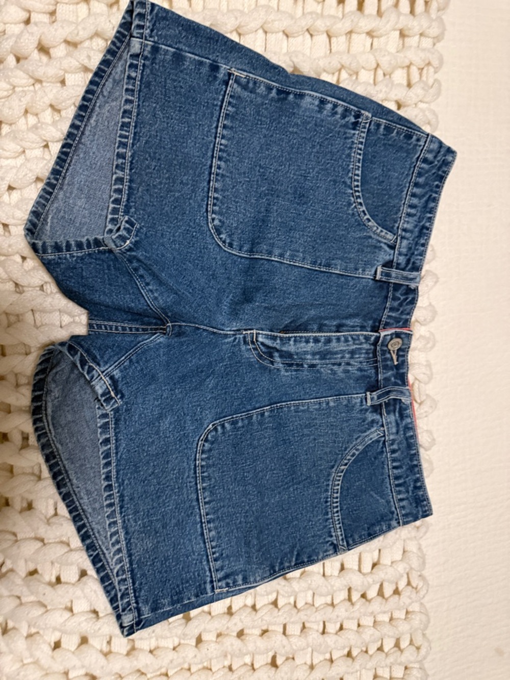 GAP Denim Waistband Shorts with Red Trim
